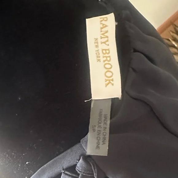 Ramy Brook Slate Braided V-Neck Blouse - Picture 2 of 5